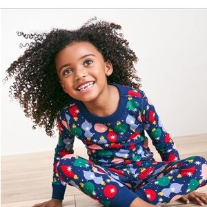 NWOT kids unisex holiday Hanna Andersson pjs size 110 Christmas ornaments